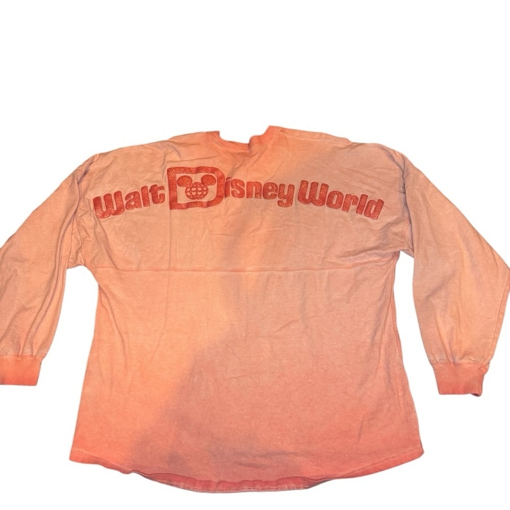 Walt Disney World Official Ombré Pink Glitter Size M 100% Cotton Spirit Jersey - Picture 3 of 9
